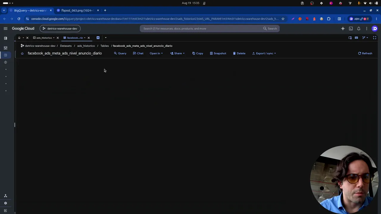 Ads table in BigQuery with the images hosted in your own bucket
